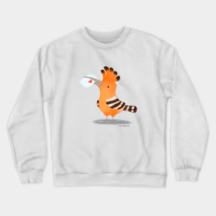 Hoopoe bird with a love letter Crewneck Sweatshirt